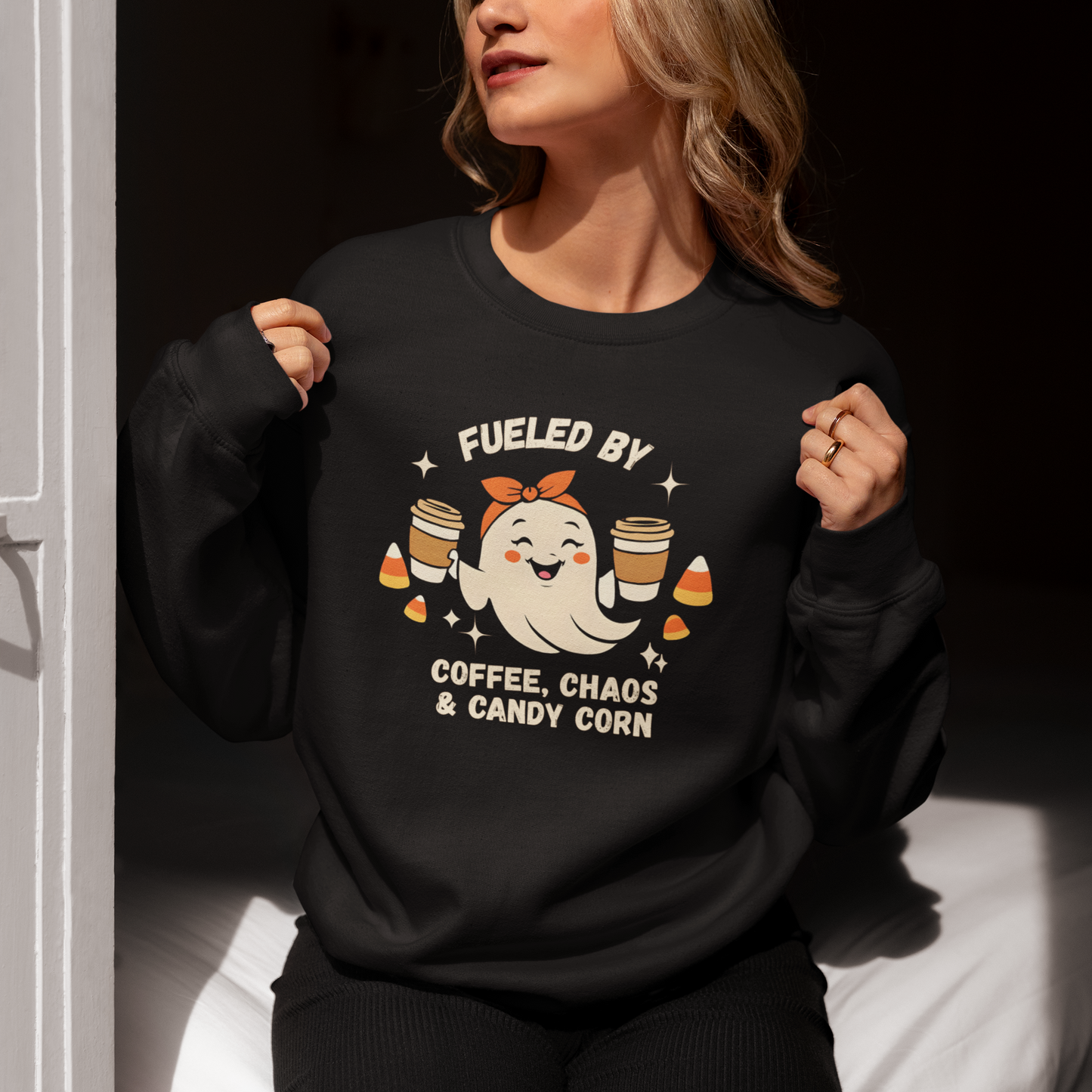 Coffee, Chaos & Candy Corn Women's Crewneck