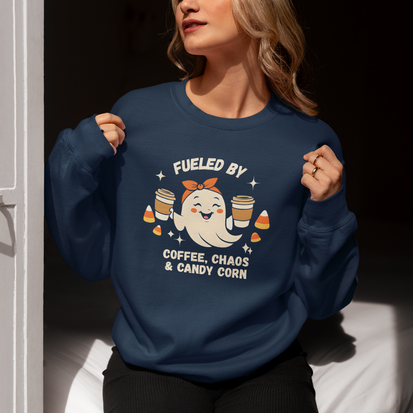 Coffee, Chaos & Candy Corn Women's Crewneck