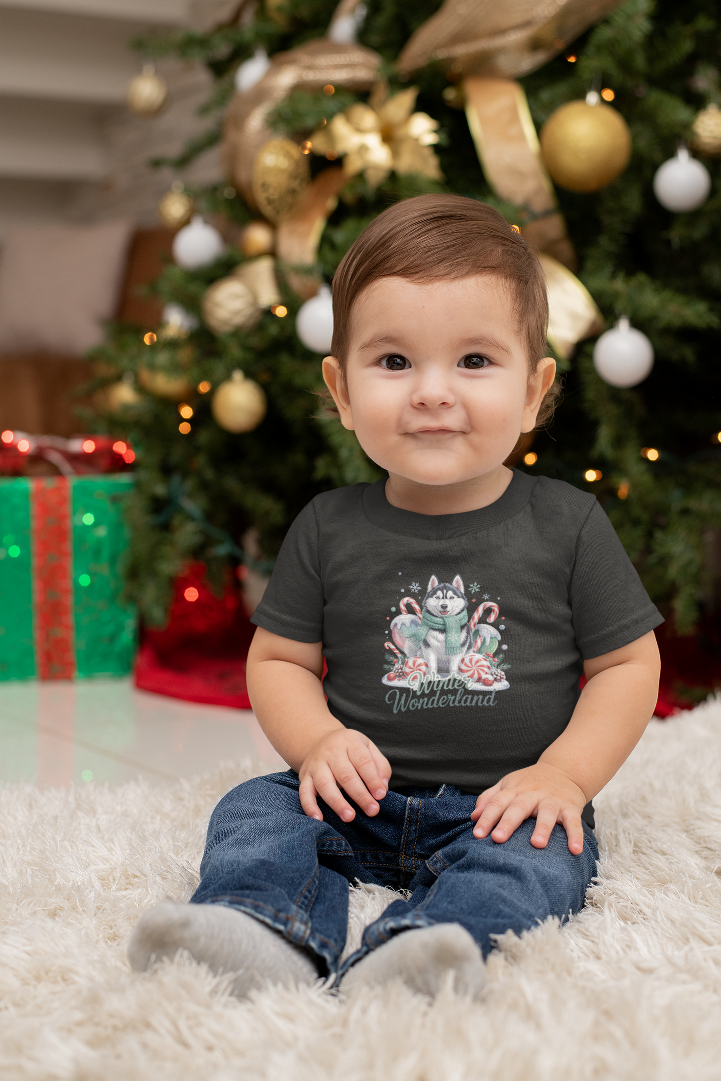 Husky Holiday Infant T-Shirt
