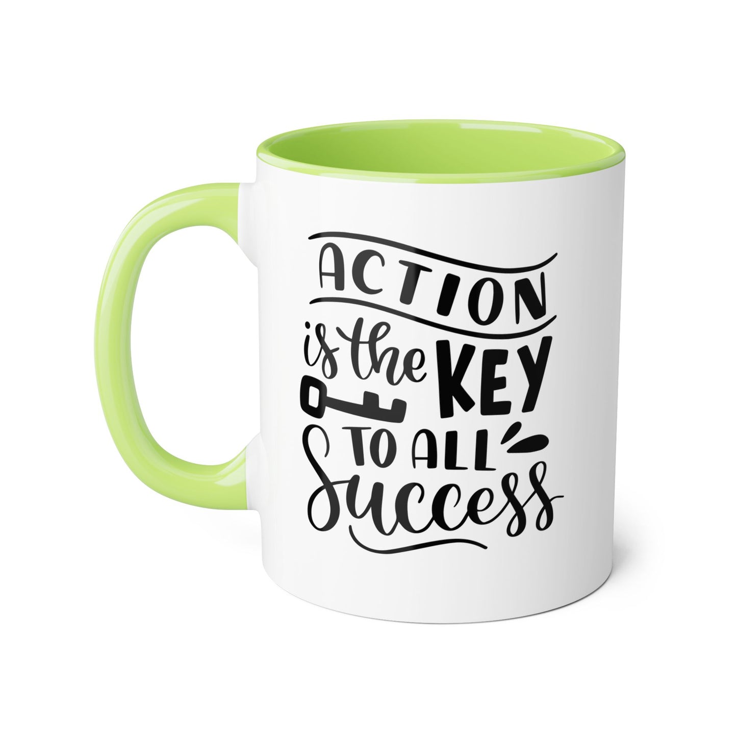 Action is Key to Success 2 Tone Mug