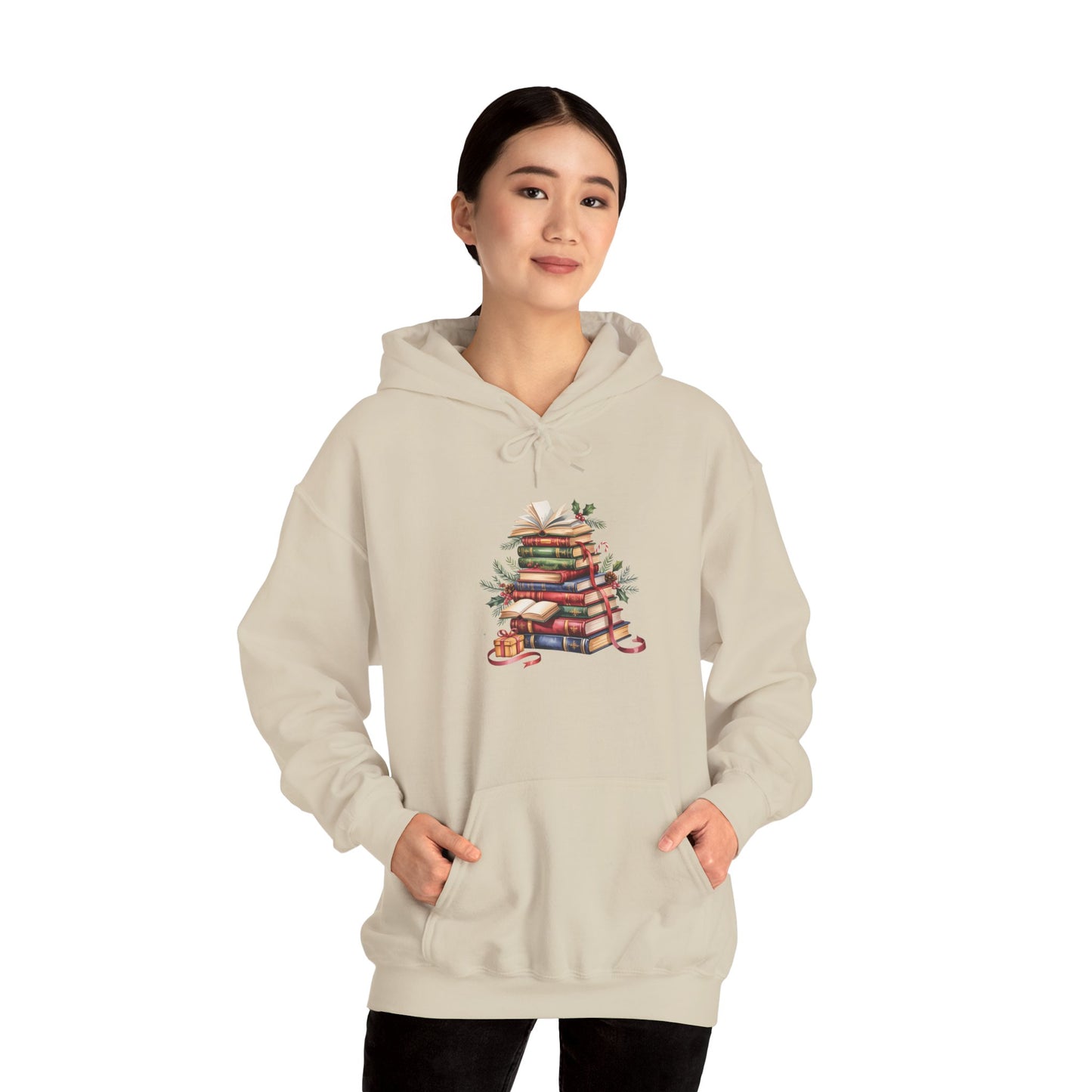 Vintage Booklover Holiday Hoodie