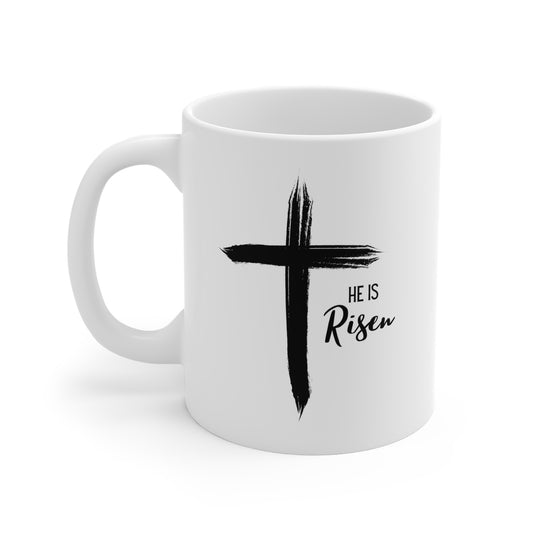 Cross "He Is Risen" Mug