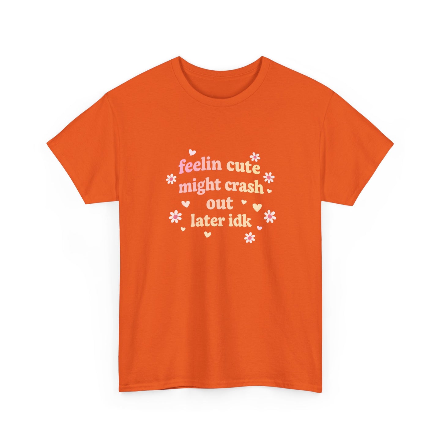 Feelin Cute Might Crash Out Later Idk T‑Shirt
