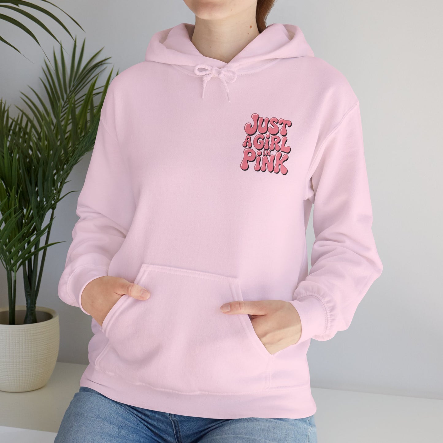 Just a Girl in Pink Hoodie