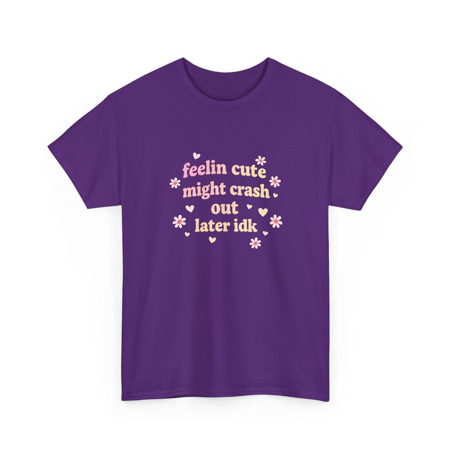 Feelin Cute Might Crash Out Later Idk T‑Shirt