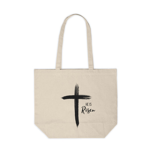 He Is Risen Cross Canvas Bag