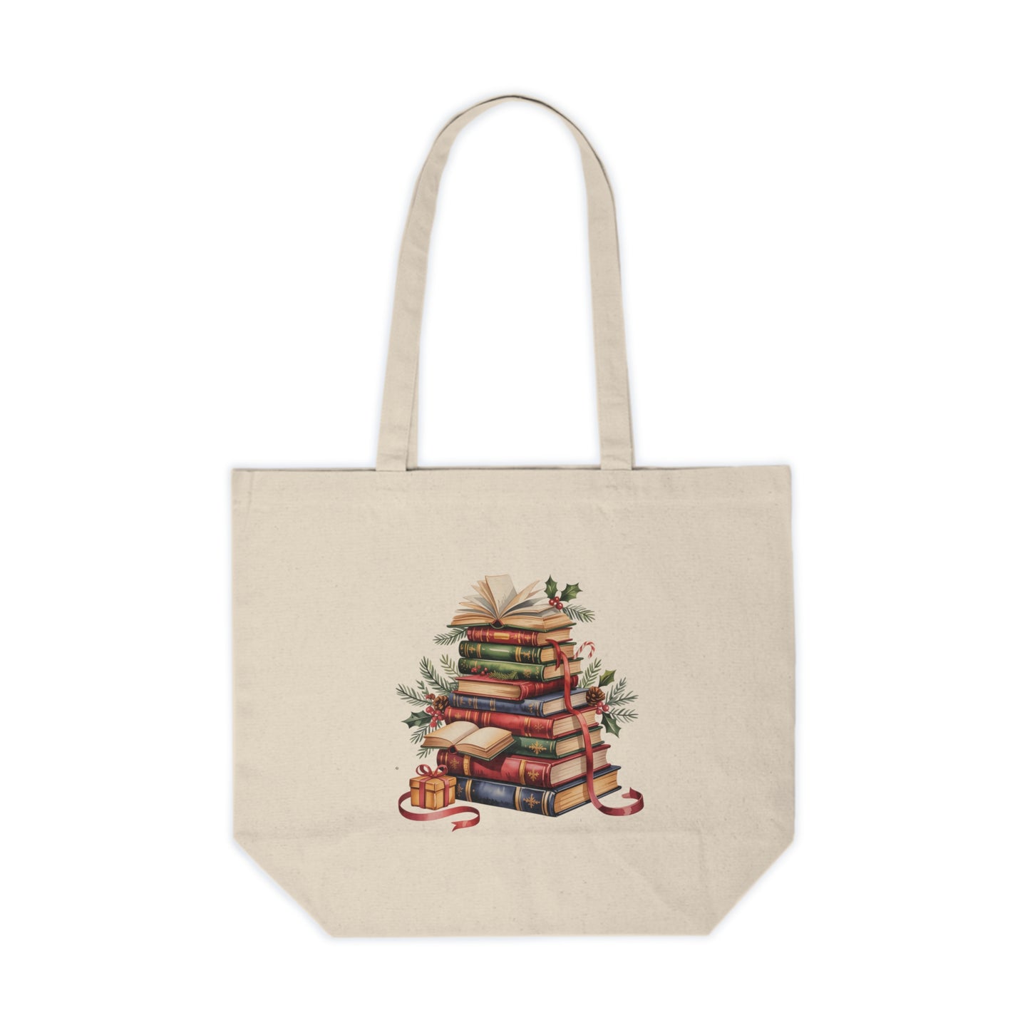 Booklover Holiday Canvas Bag