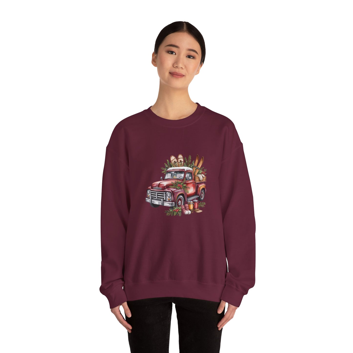 Retro Holiday Truck Women's Crewneck