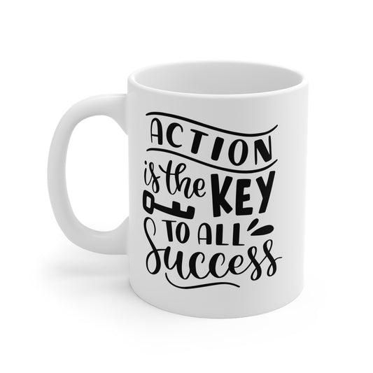 Action is Key to Success Mug