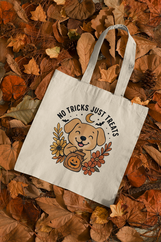 Cute Dog "No Tricks Just Treats" Bag