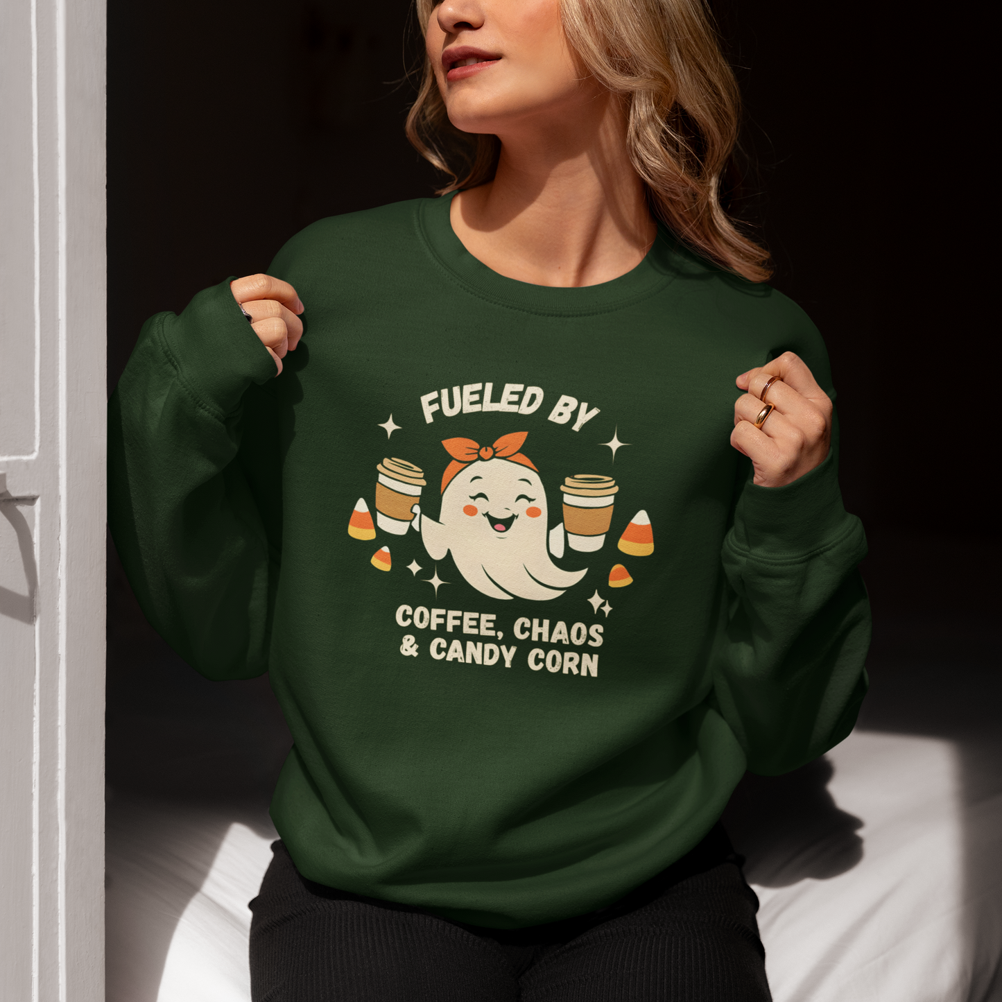 Coffee, Chaos & Candy Corn Women's Crewneck