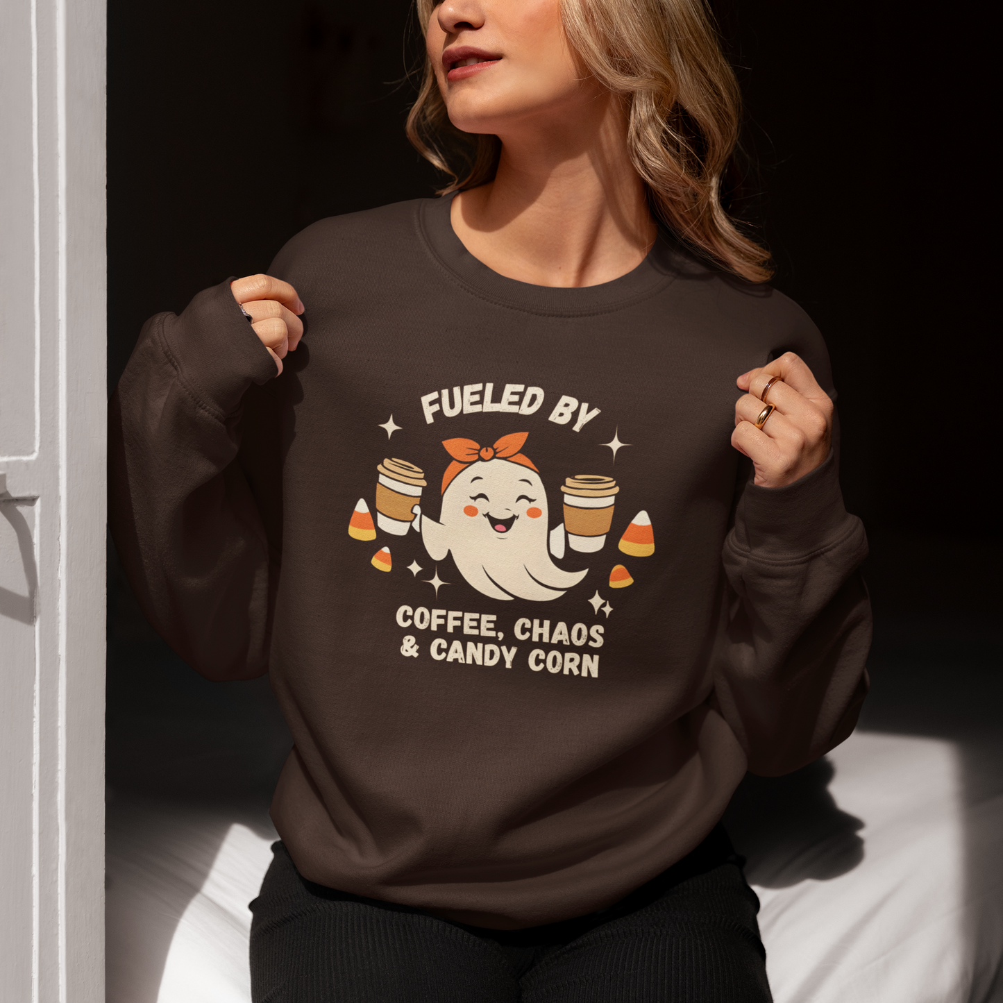Coffee, Chaos & Candy Corn Women's Crewneck