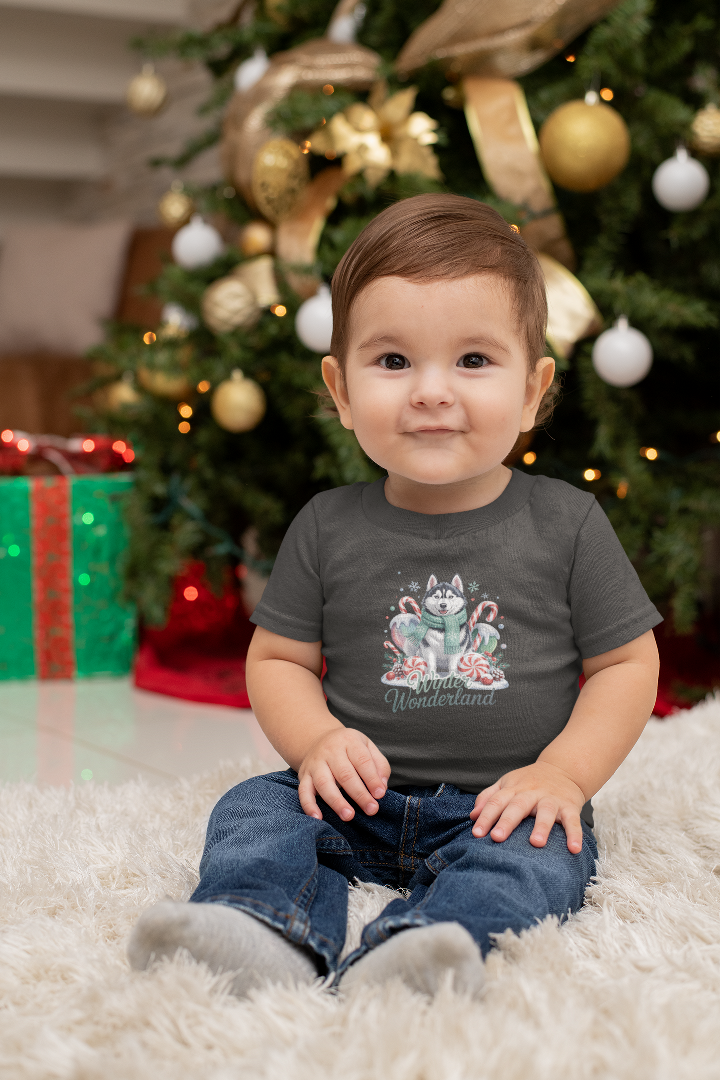 Husky Holiday Infant T-Shirt