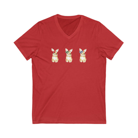 Bunny Trio Men's V Neck T-Shirt