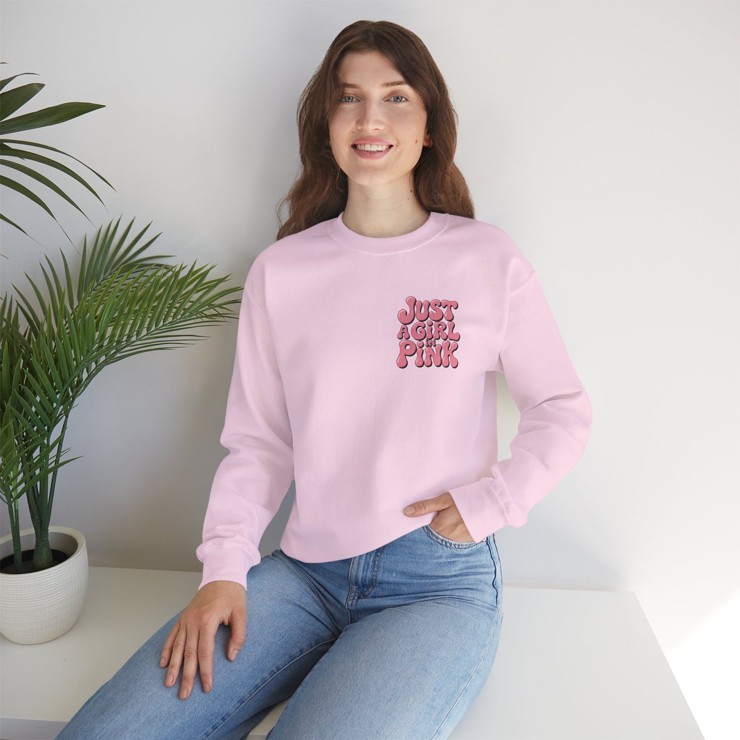 Just a Girl in Pink Crewneck
