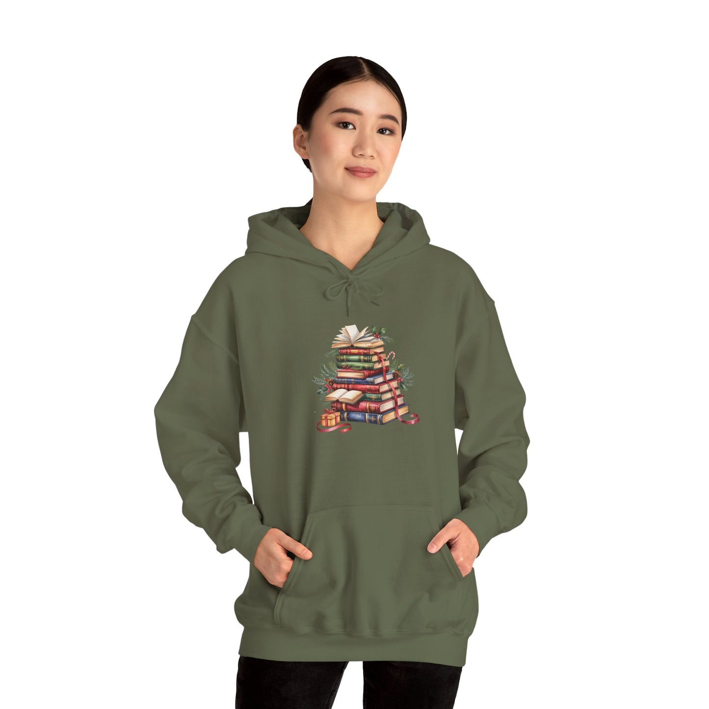 Vintage Booklover Holiday Hoodie