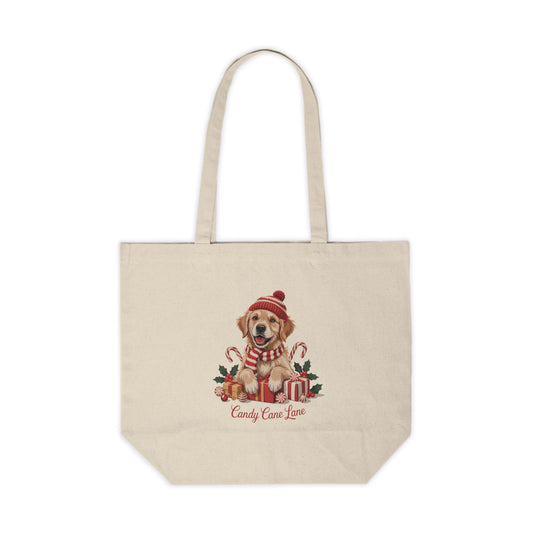 Golden Retriever Holiday Canvas Bag
